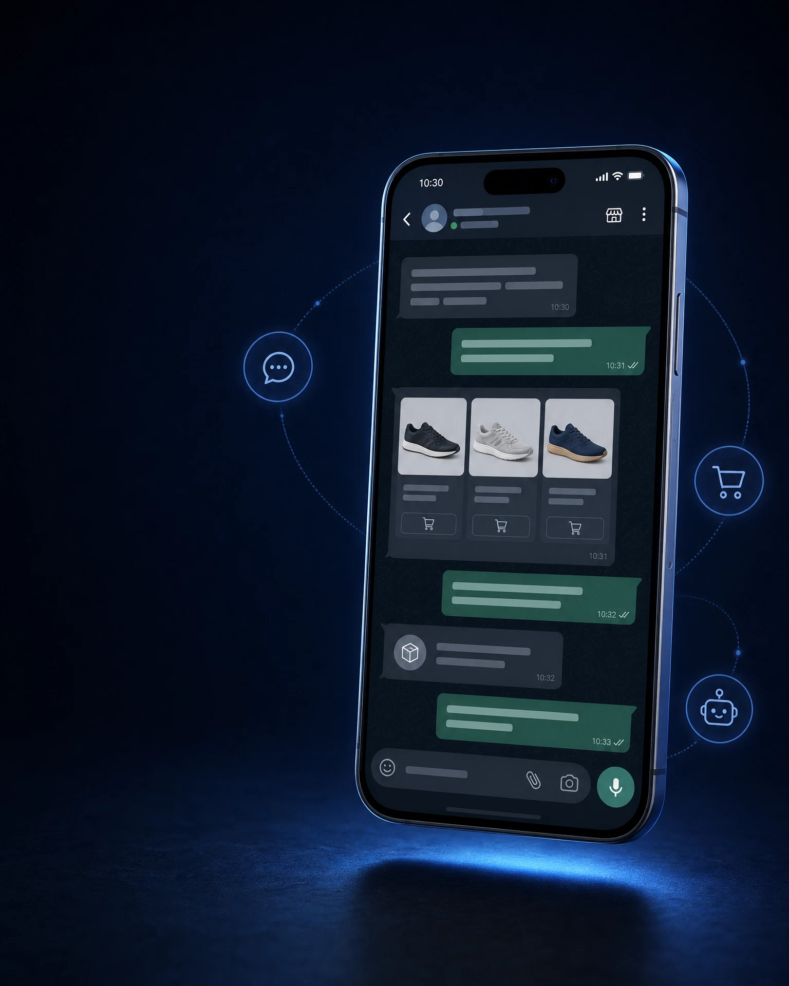 Smartphone exibindo atendimento inteligente do atende.ai